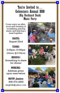 Flyer for Gelencsers Backyard Barbecue 2026